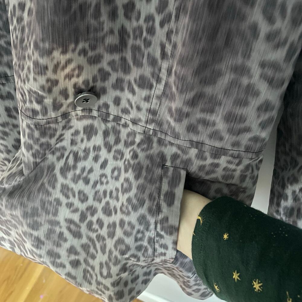 T Tahari Grey Leopard Print Jacket - Women's Size XL Lightweight Workwear Career - Picture 3 of 12